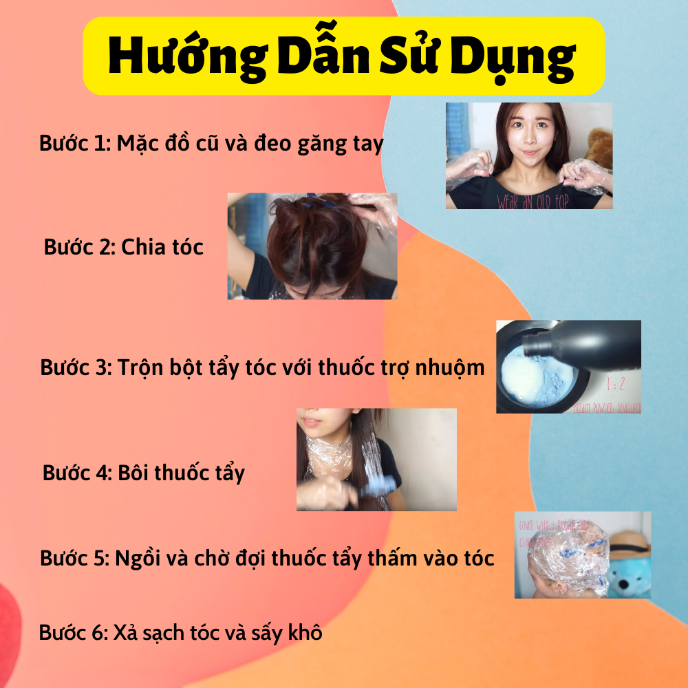 Bột tẩy tóc cao cấp Trắng - Xanh 500g
