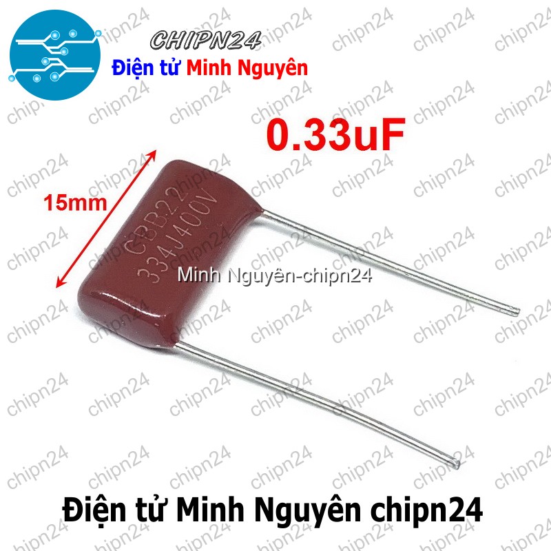 [5 con] (F230) Tụ CBB 400V 334J P=15mm (334 330nF 0.33uF) - HH001184