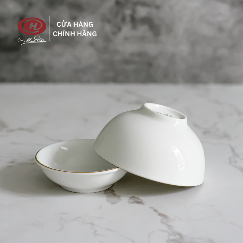 Bát Chấm Viền Vàng 9cm - Sứ Minh Châu