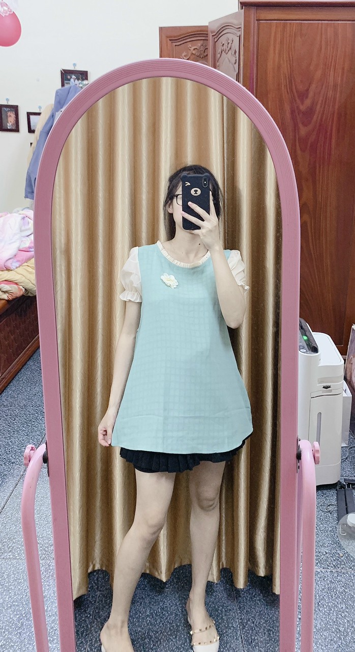 Áo bầu mùa hè thô boi lót lụa cực xinh