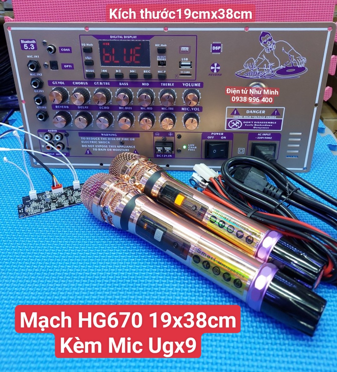 COM BO MẠCH LOA KÉO CÔNG SUẤT LỚN HG670+MIC KHÔNG DÂY CÓ NHIỀU MẪU MIC Đ CHỌN LỰA