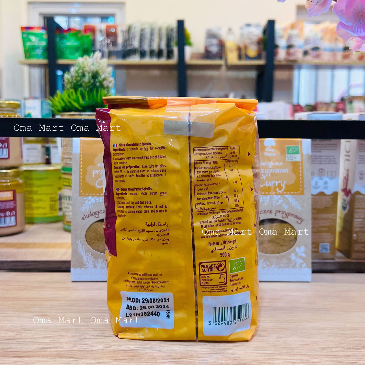 Nui xoắn lứt hữu cơ Markal 500g