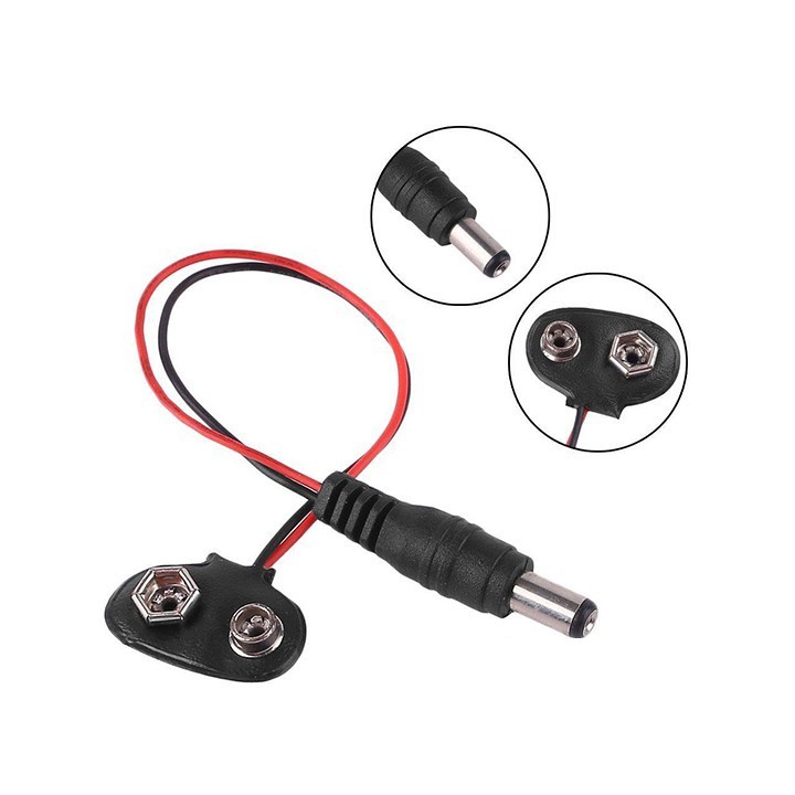 Dây Đế Pin 9V Ra Đầu Jack DC 5.5x2.1MM