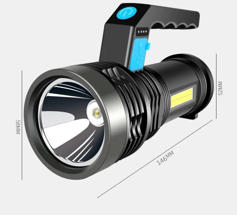 (kèm dây sạc ) Đèn pin sạc Work lights cam tay có 2 chế độ đền pin và đèn cạnh siêu sáng - đèn pin mini - den pin cam tay - đèn bão