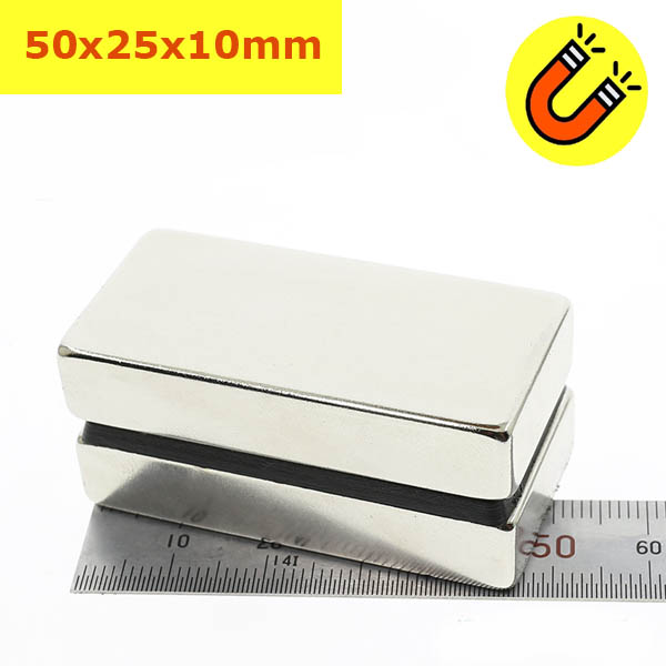 Nam châm đất hiếm 50x25x10mm từ tính mạnh