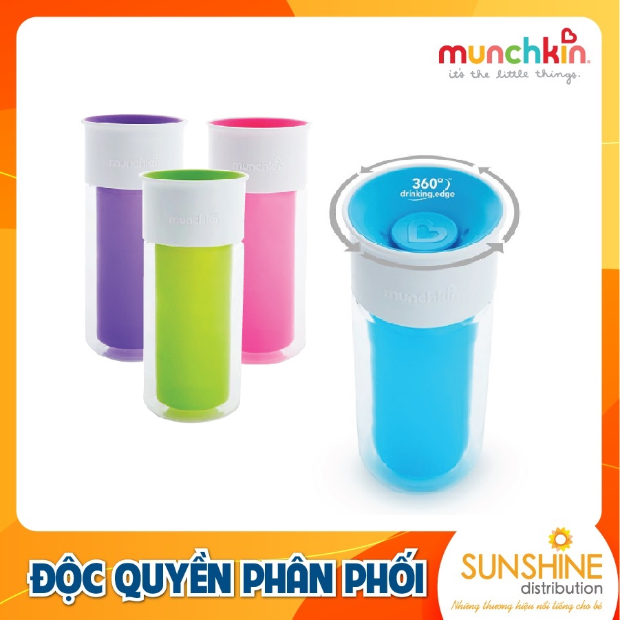 CỐC 360 ĐỘ CHỐNG ĐỔ GIỮ NHIỆT KÈM STICKER MUNCHKIN (266ML)