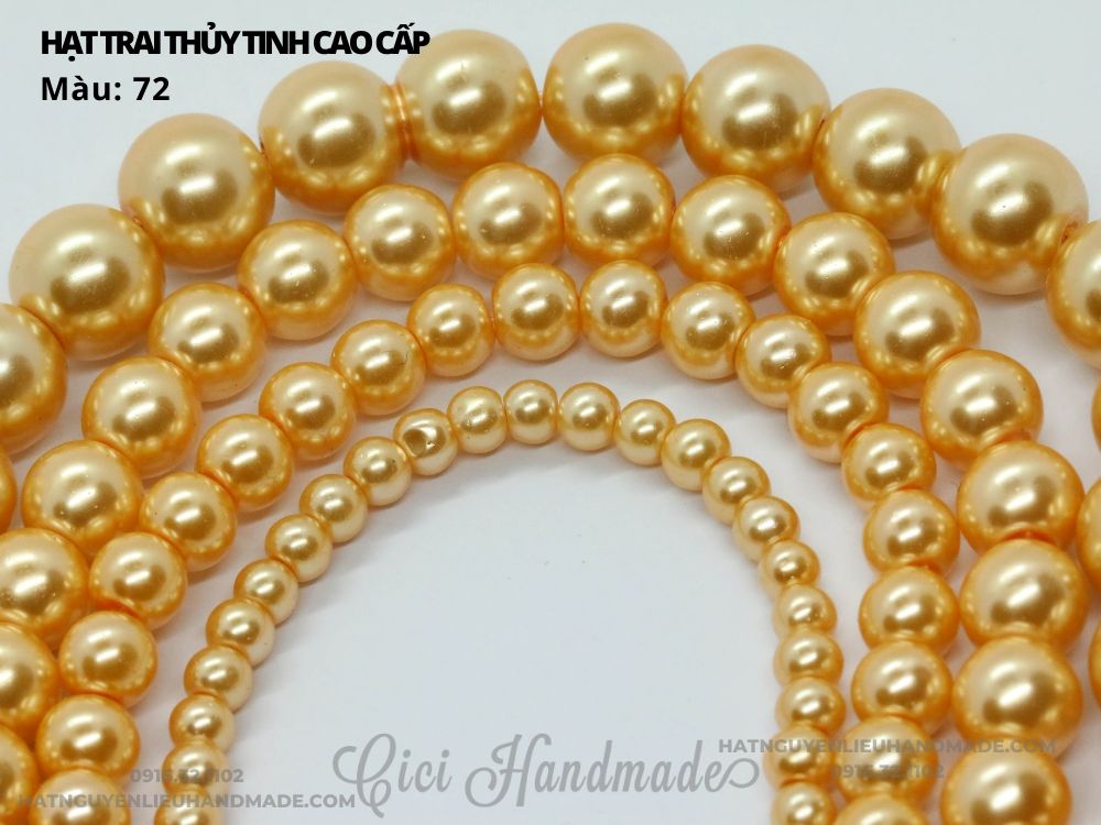 Dây nguyên hạt ngọc trai thủy tinh 10mm nhiều màu Cici Handmade chuyên hạt đá hạt pha lê hạt cườm hạt trang sức