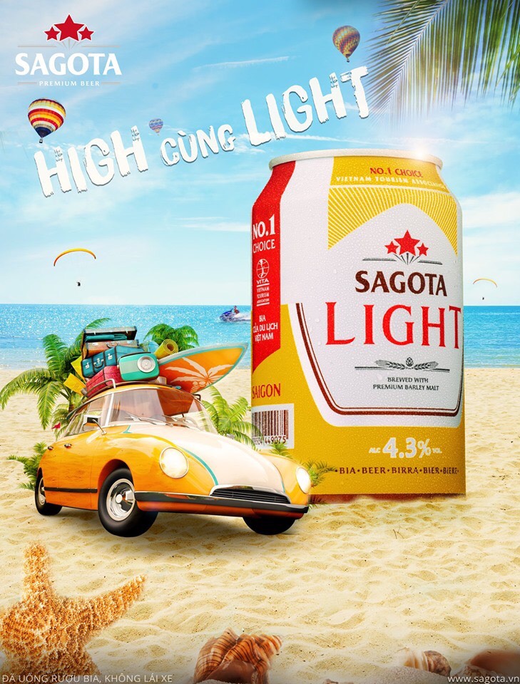 PACK 6 LON BIA SAGOTA LIGHT 330ML - DATE T9/2020