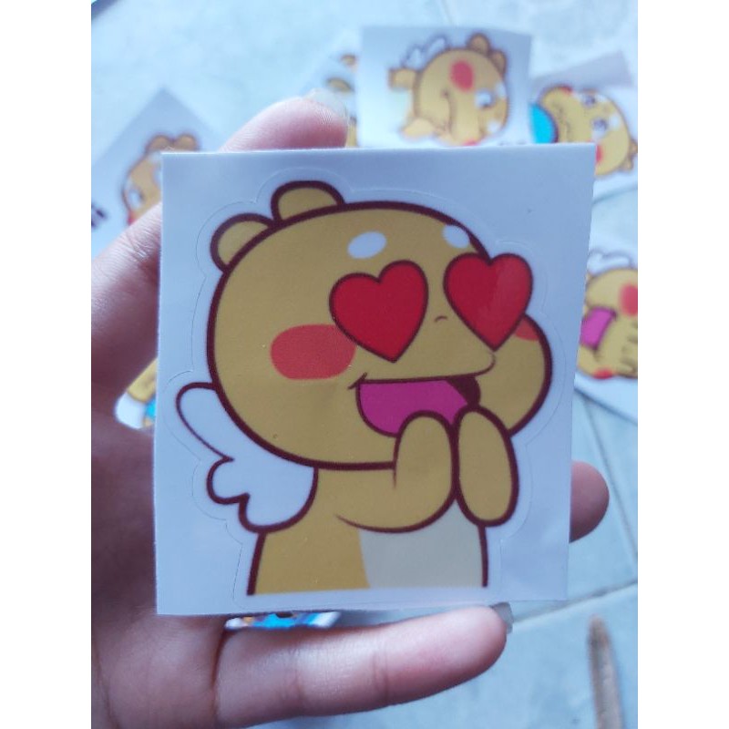 Combo 1 Tem Sticker Khủng Long Vàng Cute Dán Xe, Nón Giá Rẻ