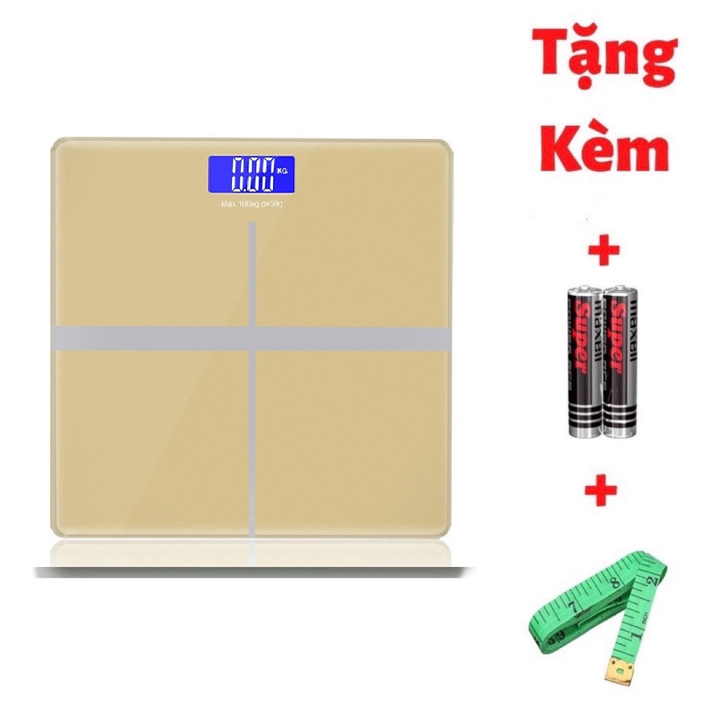 [HCM]Cân sức khoẻ cân điện tử iscale 180kg tiện dụng + tặng thước dây - hiển thị màn hình led, cân điện tử - giao màu ngẫu nhiên