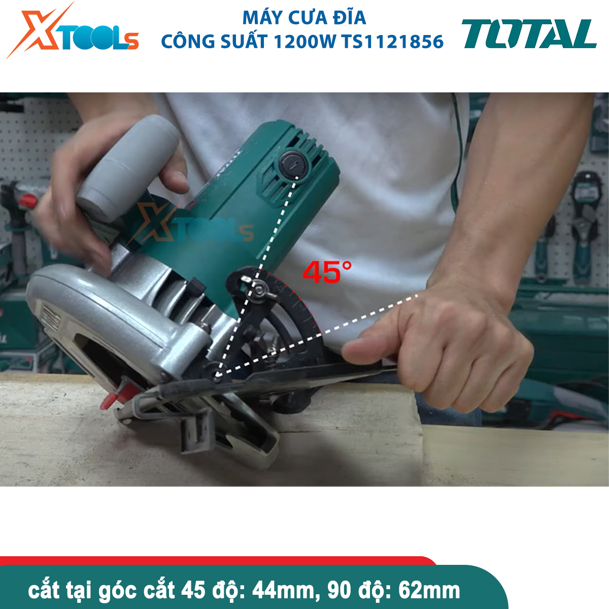 Máy cưa đĩa tròn Total Máy cưa gỗ đĩa tròn 1200W-2200W 220V máy cưa bàn đa năng điều chỉnh góc cắt và hướng cắt XTOOLs