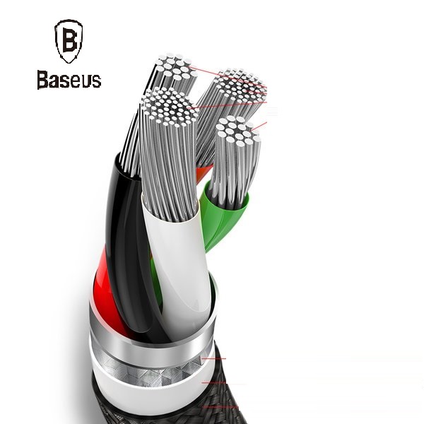 [HCM]Cáp sạc Baseus 4 Trong 1 ( Micro USB + 1 Type-C + 2 đầu Lightning)