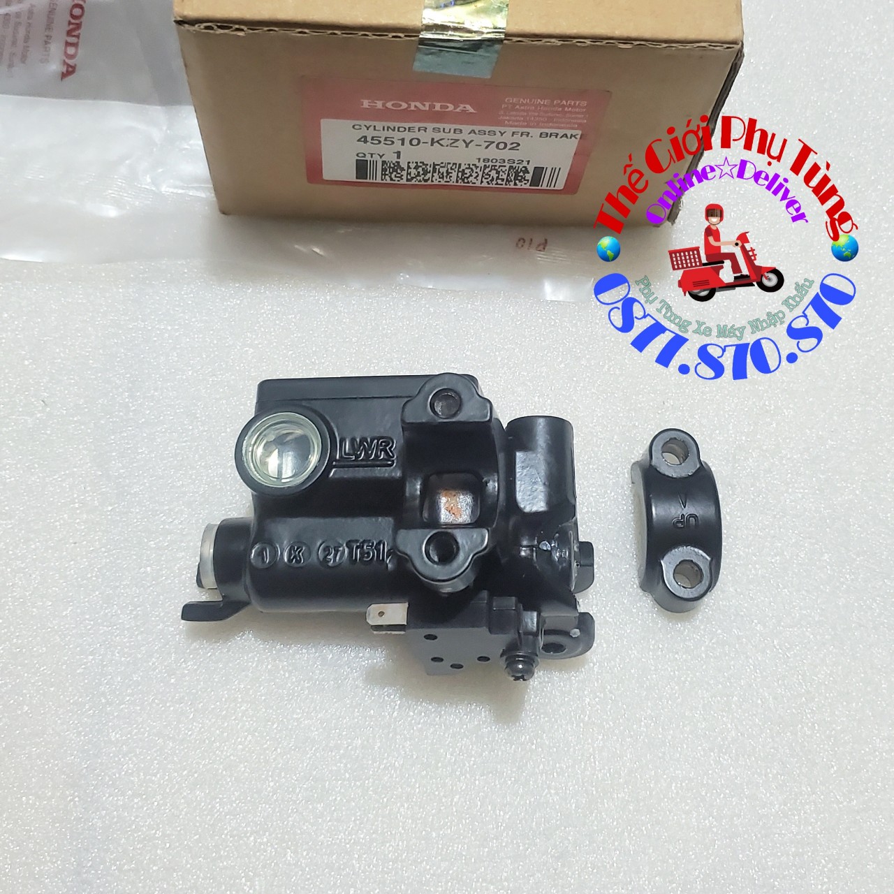 Cùm dầu tay thắng trước sonic 150 zin honda - 45510-kzy-702