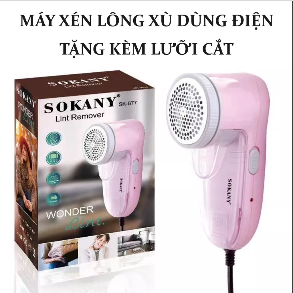 Máy cắt lông xù quần áo,Máy cắt lông xù quần áo mini SOKANY S7 dùng điện cắt siêu bén siêu bền tiện lợi