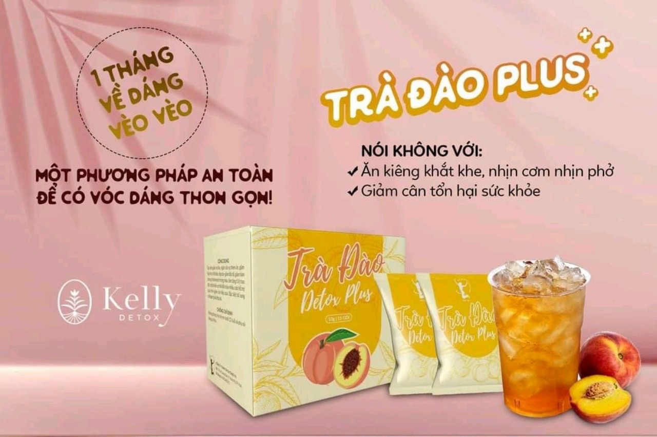 Trà đào giảm cân kelly plus