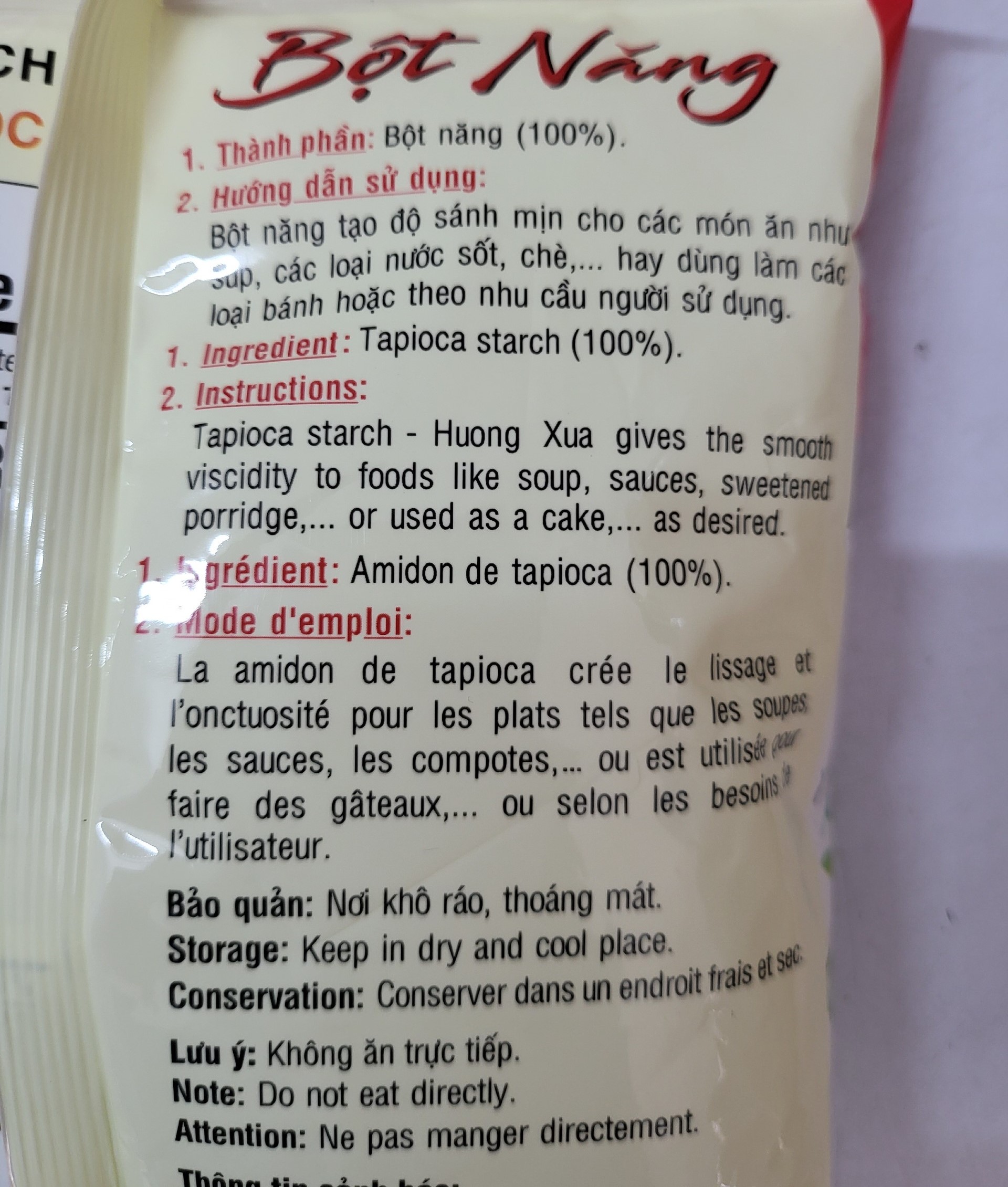 [Túi 400g] BỘT NĂNG Hương Xưa [VN] MIKKO Tapioca Starch (halal)