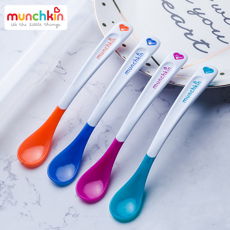 [Tách lẻ] Thìa mềm ăn dặm báo nóng Munchkin