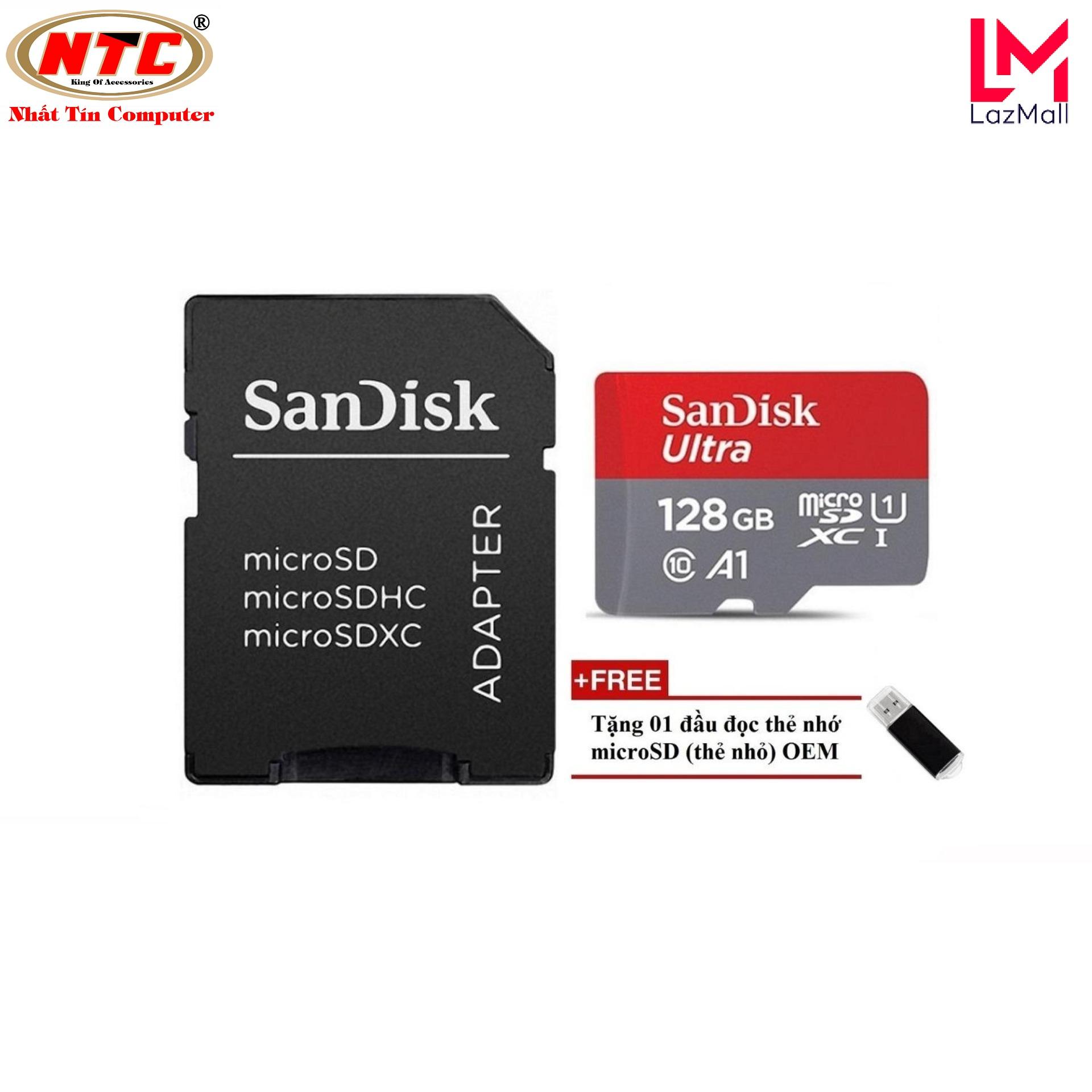 Thẻ nhớ MicroSDXC SanDisk Ultra A1 128GB Class 10 U1 100MB s kèm adapter+