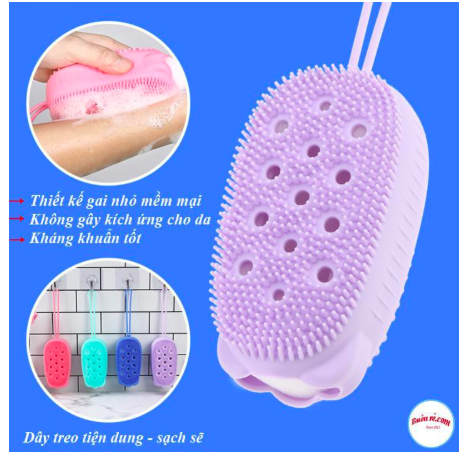 Bông Tắm Silicon Tạo Bọt 2 Mặt Siêu Mềm