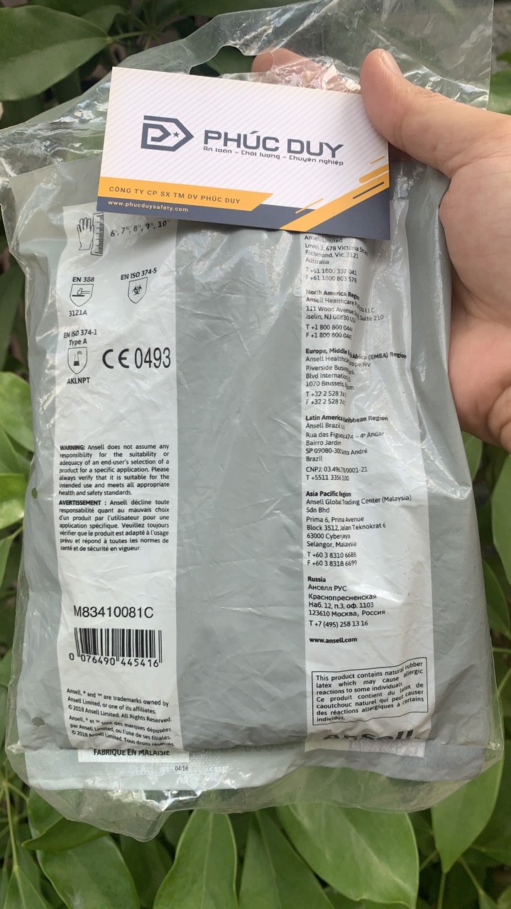 Găng Tay Chống Hóa Chất Ansell AlphaTec® 87-118