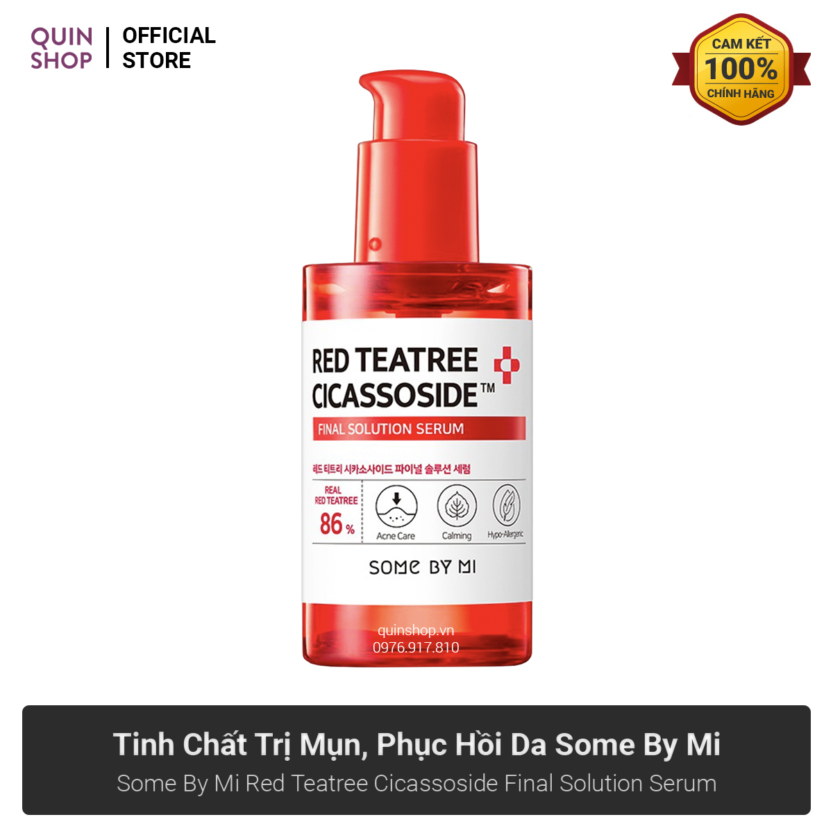 Tinh Chất Ngừa Mụn Phục Hồi Da Some By Mi Red Teatree Cicassoside Final Solution Serum