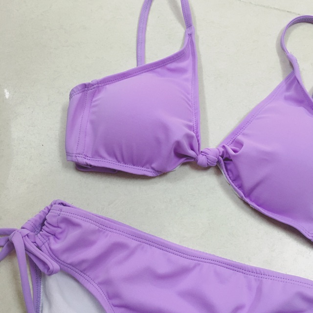 Set bikini tam giác tím cực hot