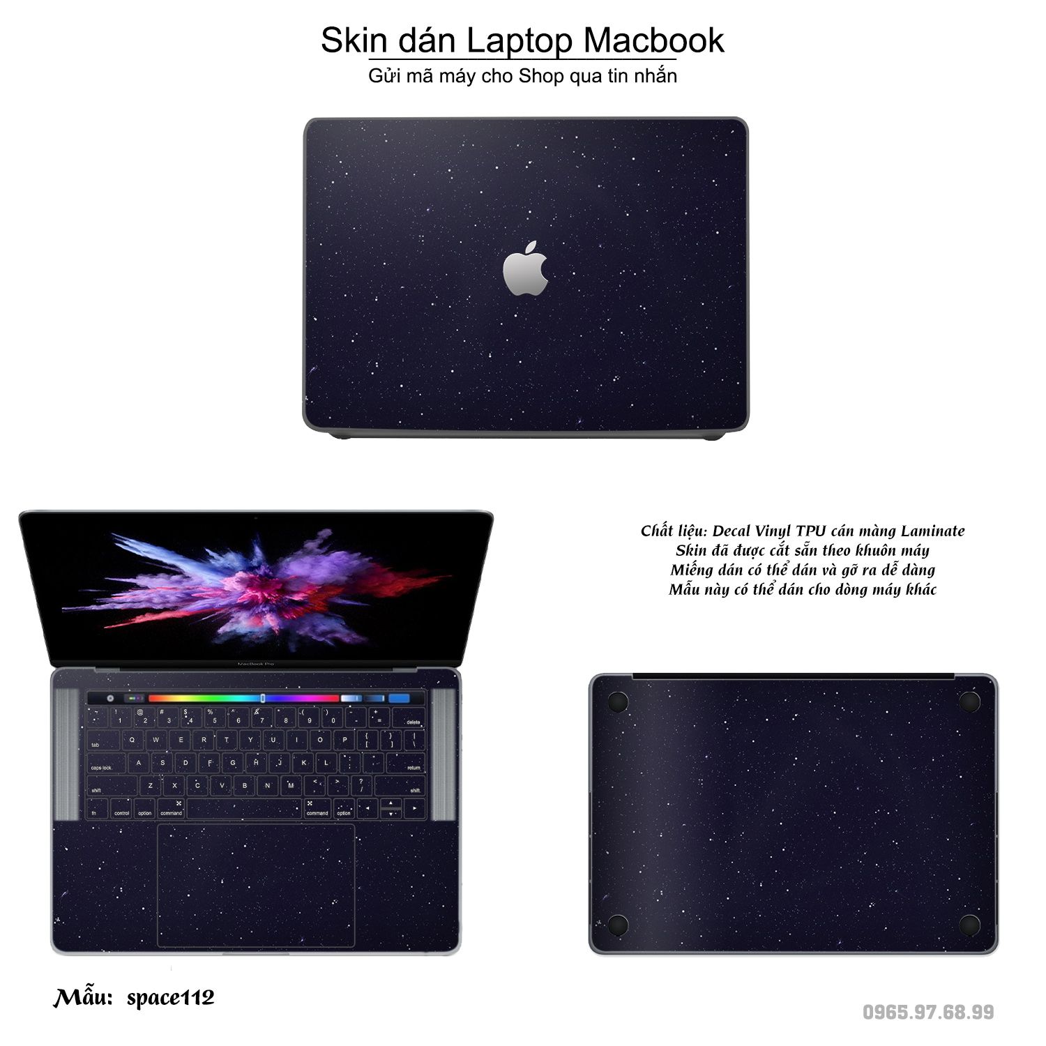 Decal Skin dán Macbook, laptop mẫu không gian