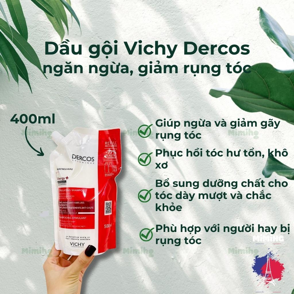 Dầu gội chống rụng tóc Vichy Dercos của Pháp ngăn ngừa rụng tóc, tóc yếu, tóc hư tổn, Dầu gội vichy đỏ