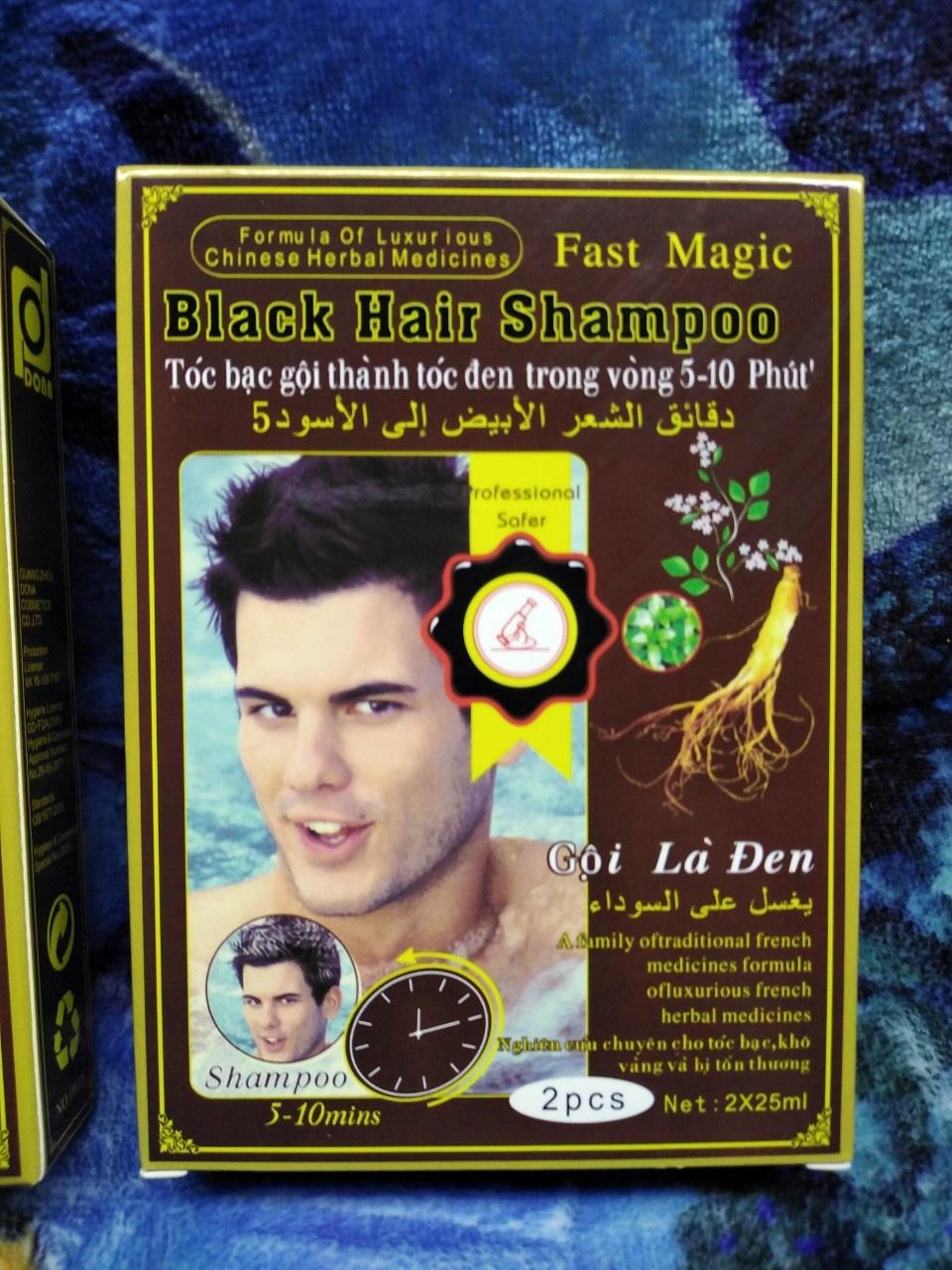 [HCM]Dầu gội là đen hộp 2 gói Fast Magic - PN