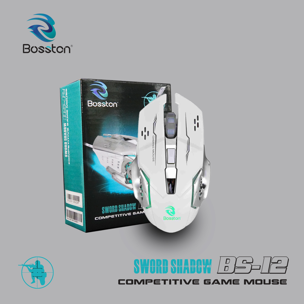 Chuột Bosston BS-12 led đa màu DPI 3600-JL