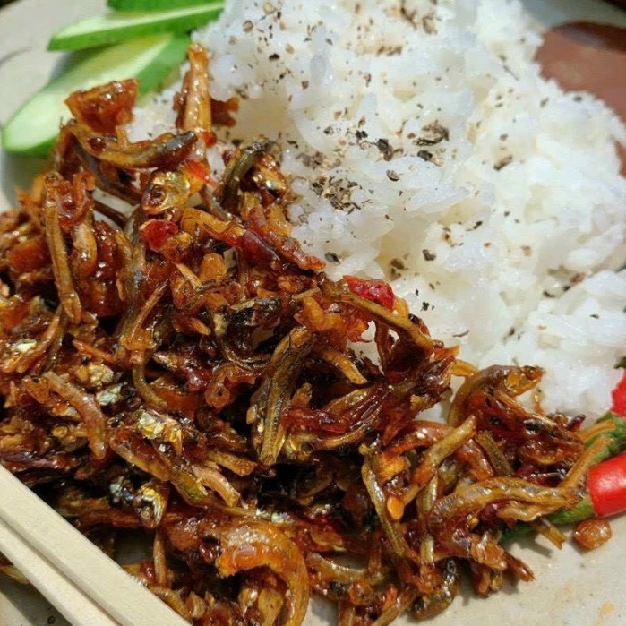 Cá cơm rim tỏi (đậm vị- có video) {Khối lượng tịnh, không tính bao bì}