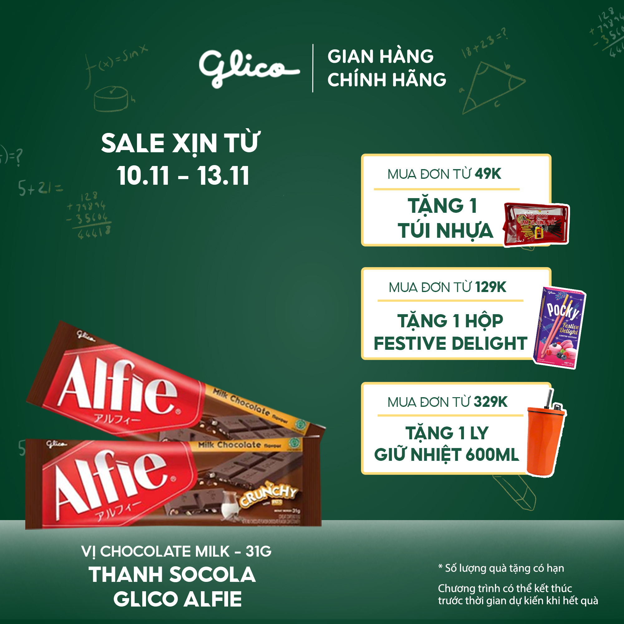 Socola Dạng Thanh Glico Alfie