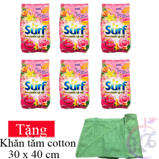 Combo 6 bịch Bột giặt Surf gói 380g Tặng 1 khăn tắm cotton siêu mềm thumbnail