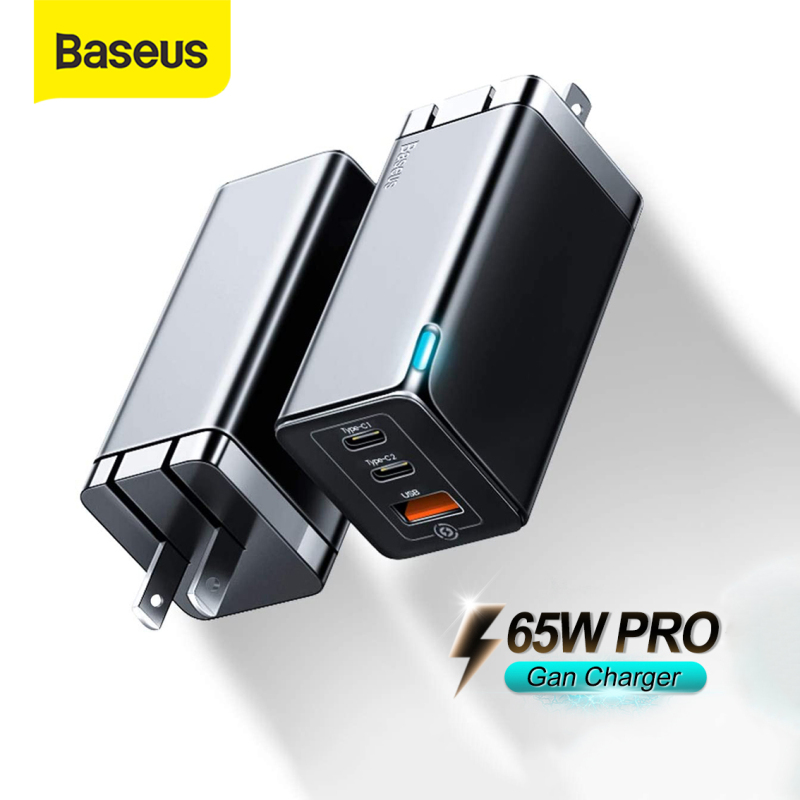 Bộ sạc BASEUS GaN2 Pro 65W USB C PD 3.0 Sạc nhanh QC 4.0 Type C Bộ sạc nhanh đa năng cho iPhone 12 Samsung Macbook Pro