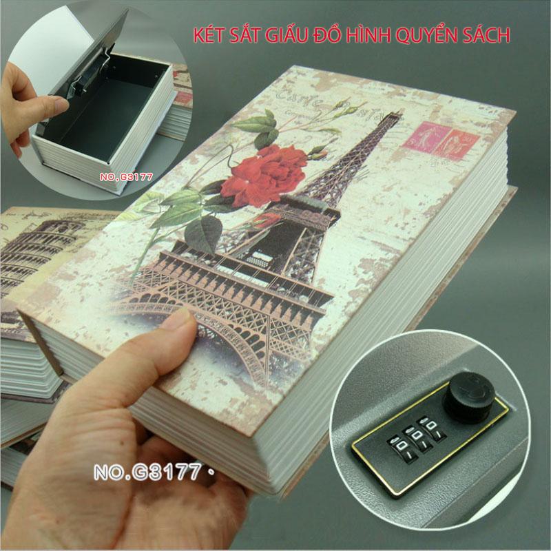 Két sắt để đồ loại nhỏ G3177 hình quyển sách có khóa số