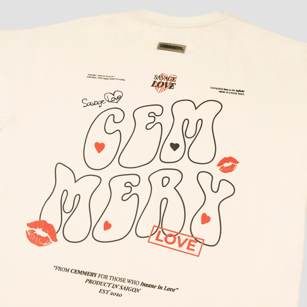 Áo Thun LocalBrand Cemmery " LUV TEE " Begie
