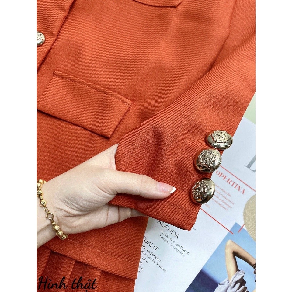 Sét áo vest + chân váy xếp ly ( có quần trong)