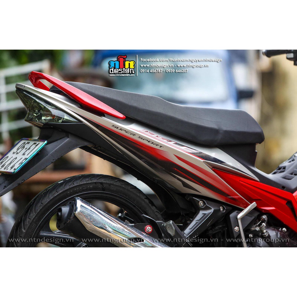 Tem rời Exciter 135 mẫu LC đỏ đen dán xe bạc