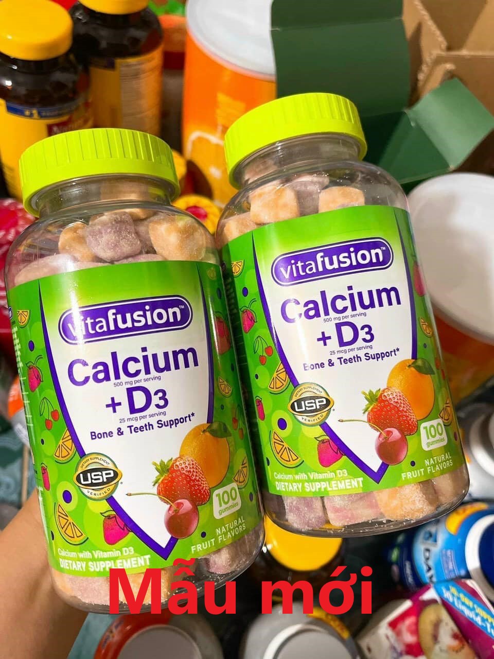[HCM]Kẹo dẻo canxi va D3 Vitafusion Calcium+D₃ 100 Gummy Vitamins
