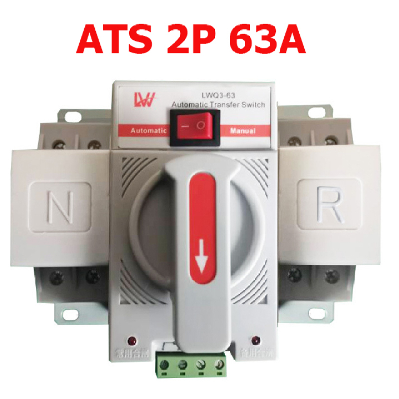 Bộ đổi nguồn điện tự động (LW) ATS 2P 63A - tự động chuyển cầu dao đảo chiều tự động