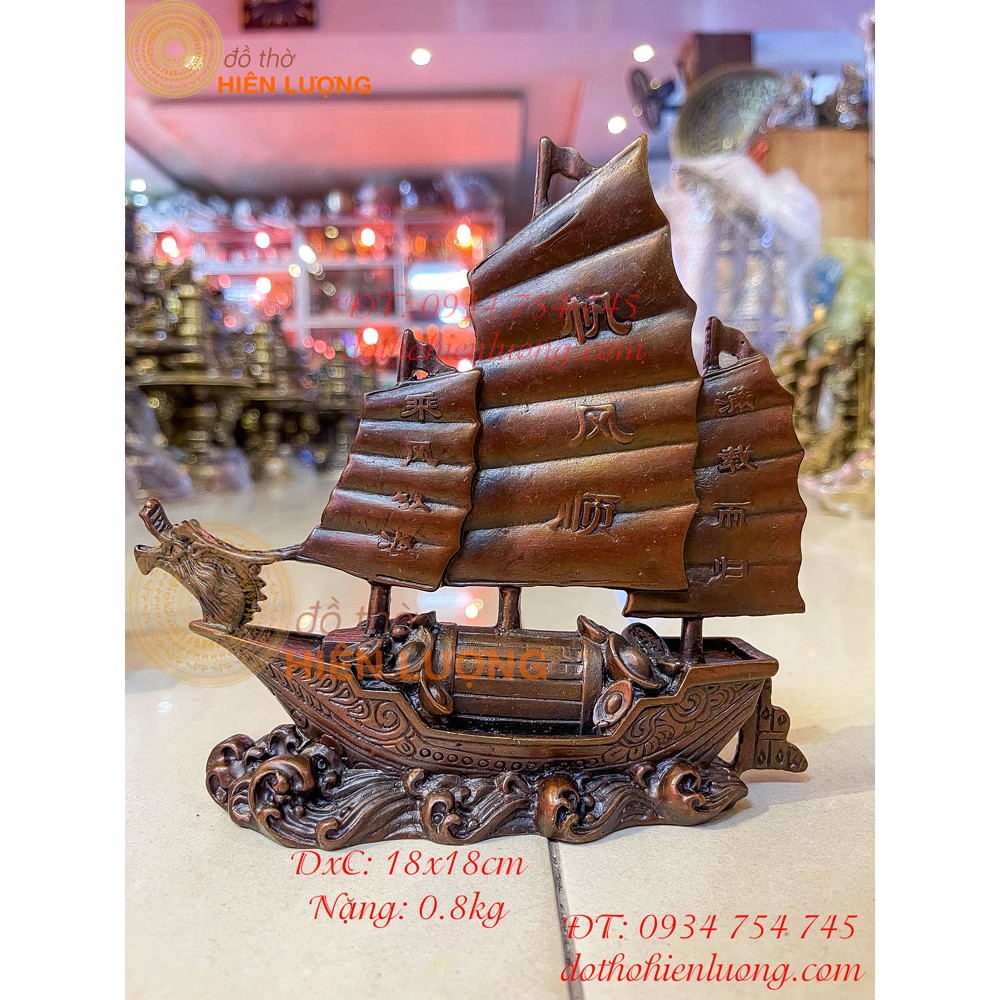 Sailing boat head bronze dragon feng shui 3 size