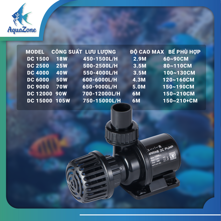 Máy Bơm Bể Cá Marine DC Pump ( DC1500 - DC 9000 )