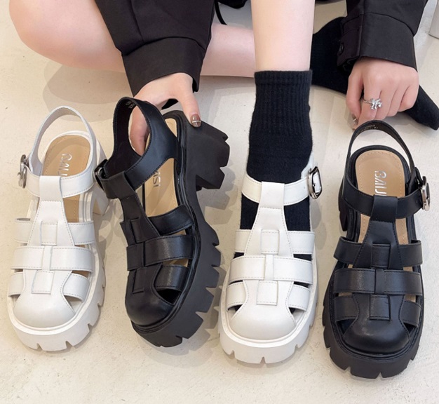 Sandal bít mũi đế vuông 6CM X395-370