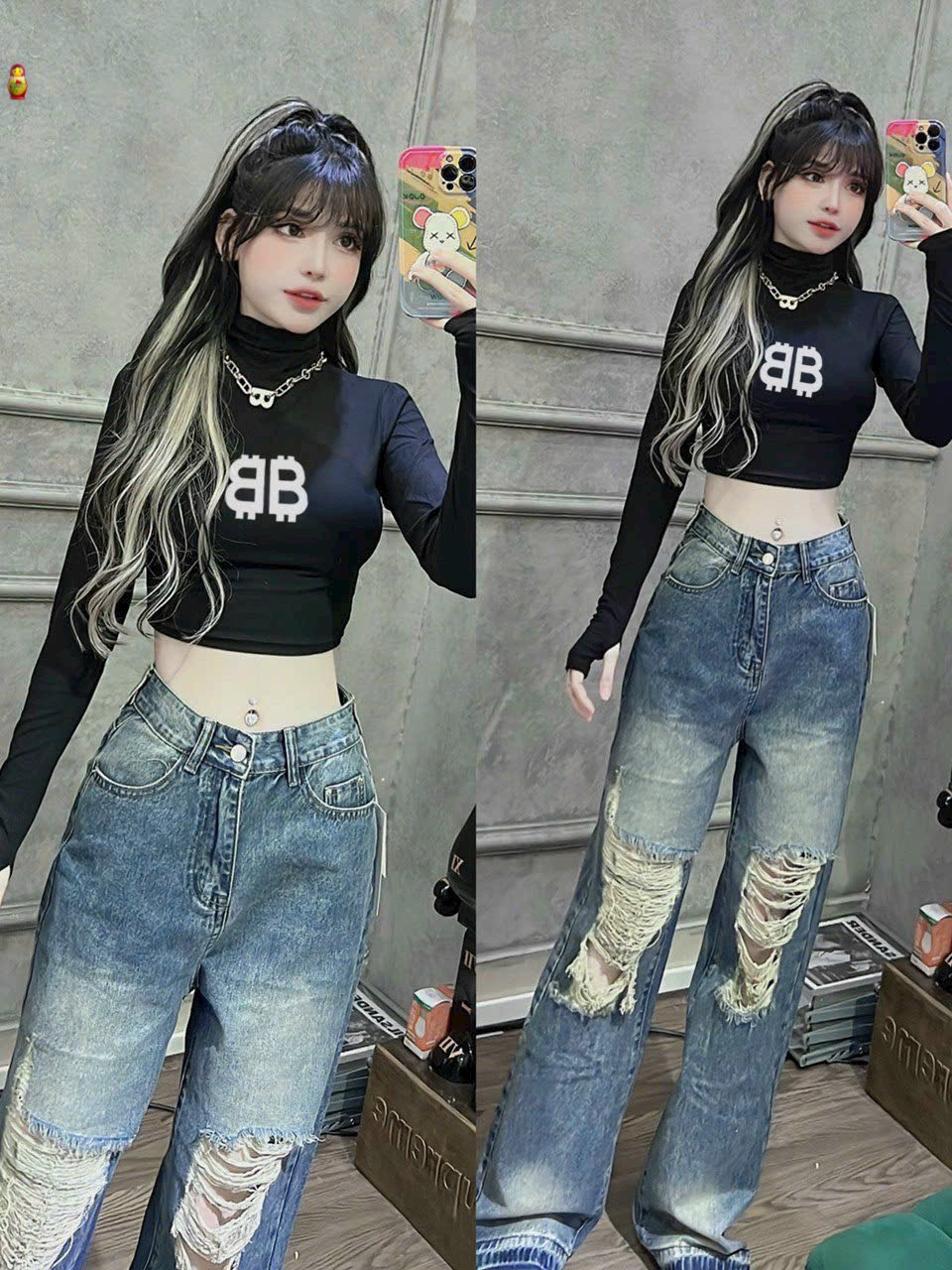 Áo thun bozip tay dài dáng croptop phối đồ đẹp