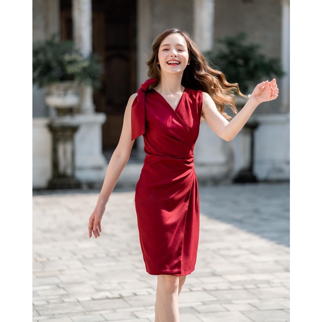 Ligam - đầm bow shoulder dress