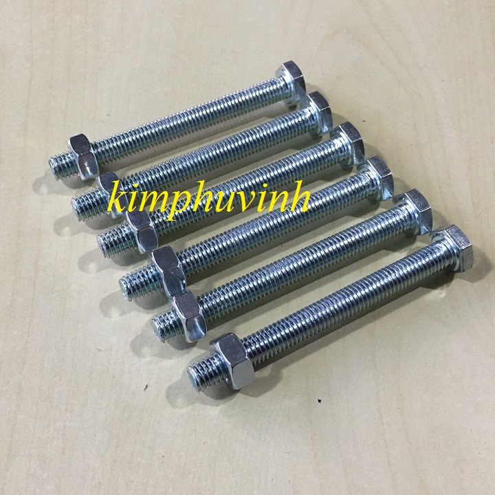 5 BỘ -  M12x100mm BULONG 12li - ỐC BULON 12li