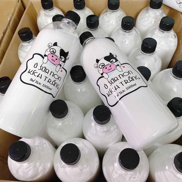 Ủ Trắng Sữa bò Non KíchTrắng 1000ml Đậm Đặc