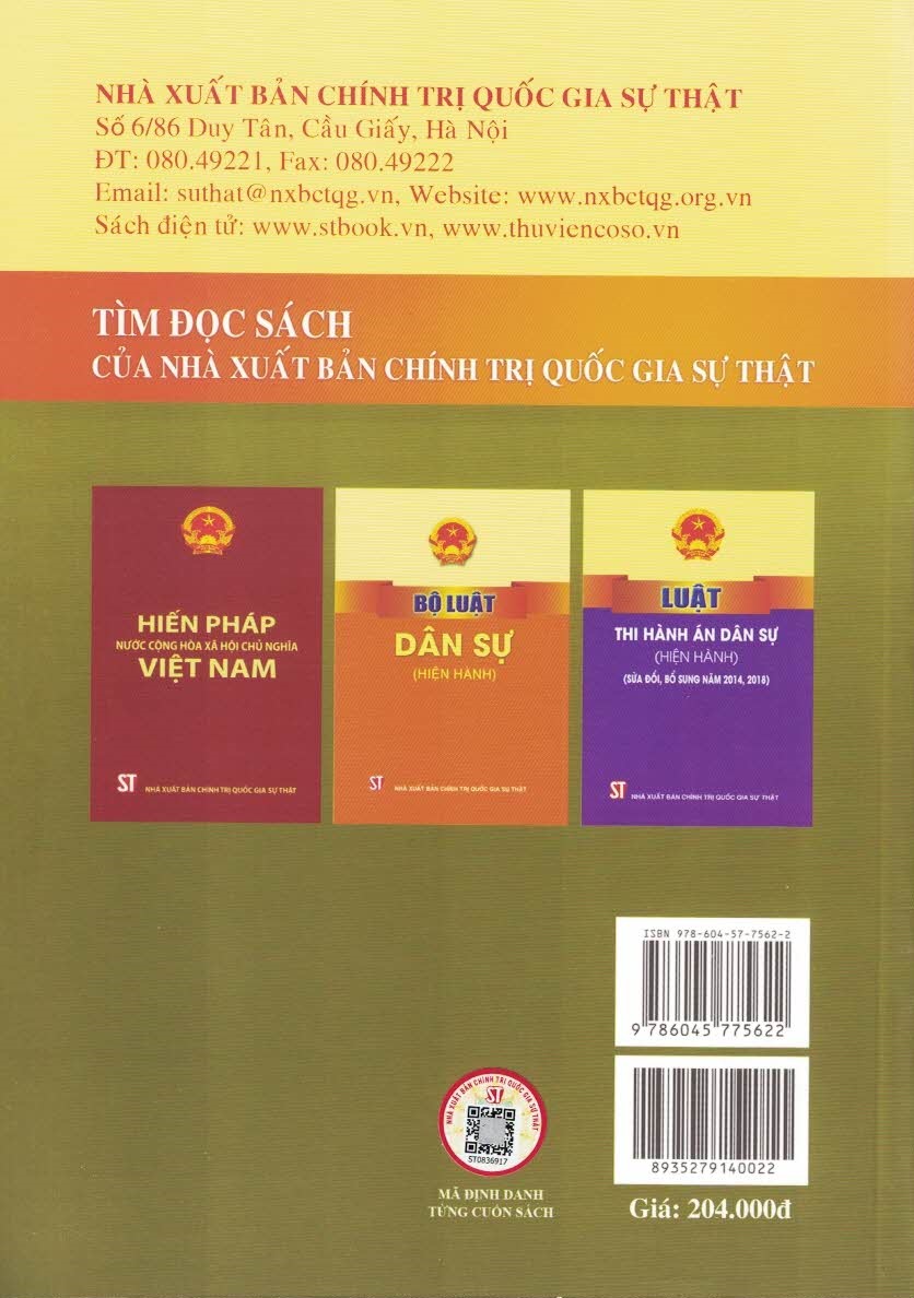 Bộ Luật Tố Tụng Dân Sự (Hiện Hành) (Sửa Đổi, Bổ Sung Năm 2019, 2020)