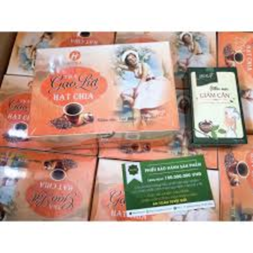 Combo Trà Gạo Lứt Hạt Chia Giảm Cân - Trà giảm Cân Hera Plus (15 gói, hàng đủ tem)