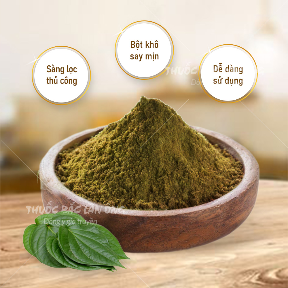 Betel Leaf Powder 100g, Pure, Steamed Betel Leaf Powder, Deodorizes, Reduces Itching and Fungus - Lan Ong